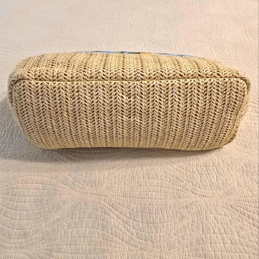 Lemon Floral Cosmetic Bag with Woven Base - Picture 3 of 8